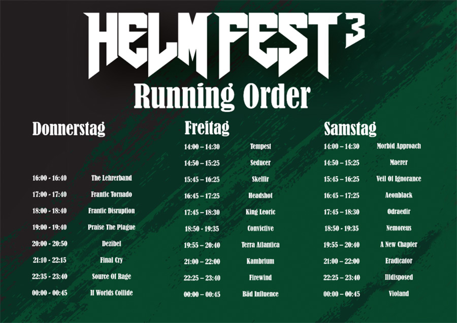 helmfest 2023 running order
